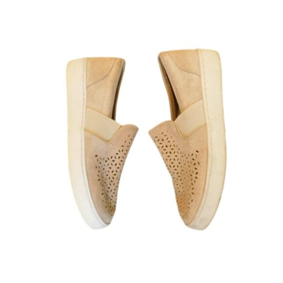 Vionic Size 7 Tan Cut Out Slip On Suede Leather Flats Shoes - Picture 3 of 5